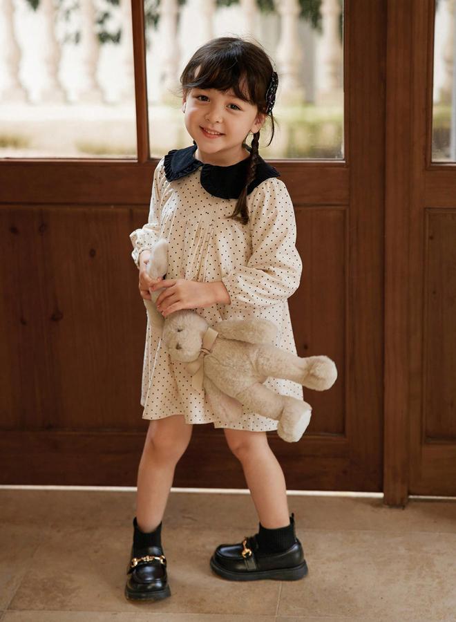 Take Two Girls Polka Dot Print Long Sleeve Dress - Image 3