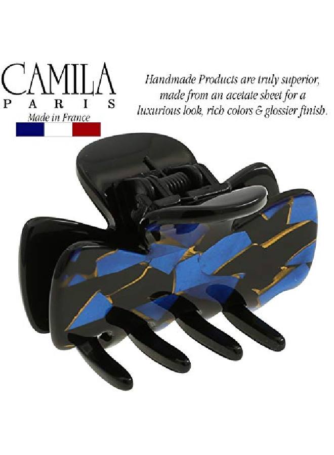CAMILA Paris Cp2439 French Hair Clip For Women Large Blue Handmade Girls Hair Claw Clips Jaw Fashion Durable And Styling Hair Accessories For Women Strong Hold No Slip Grip Made In France - Image 5
