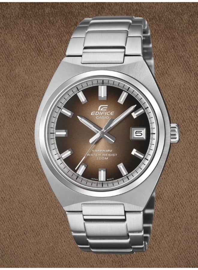 Edifice Men’s Watch EFB-109D-5A, 43.5 mm Brown Dial, Stainless Steel Case & Bracelet, 100 m WR