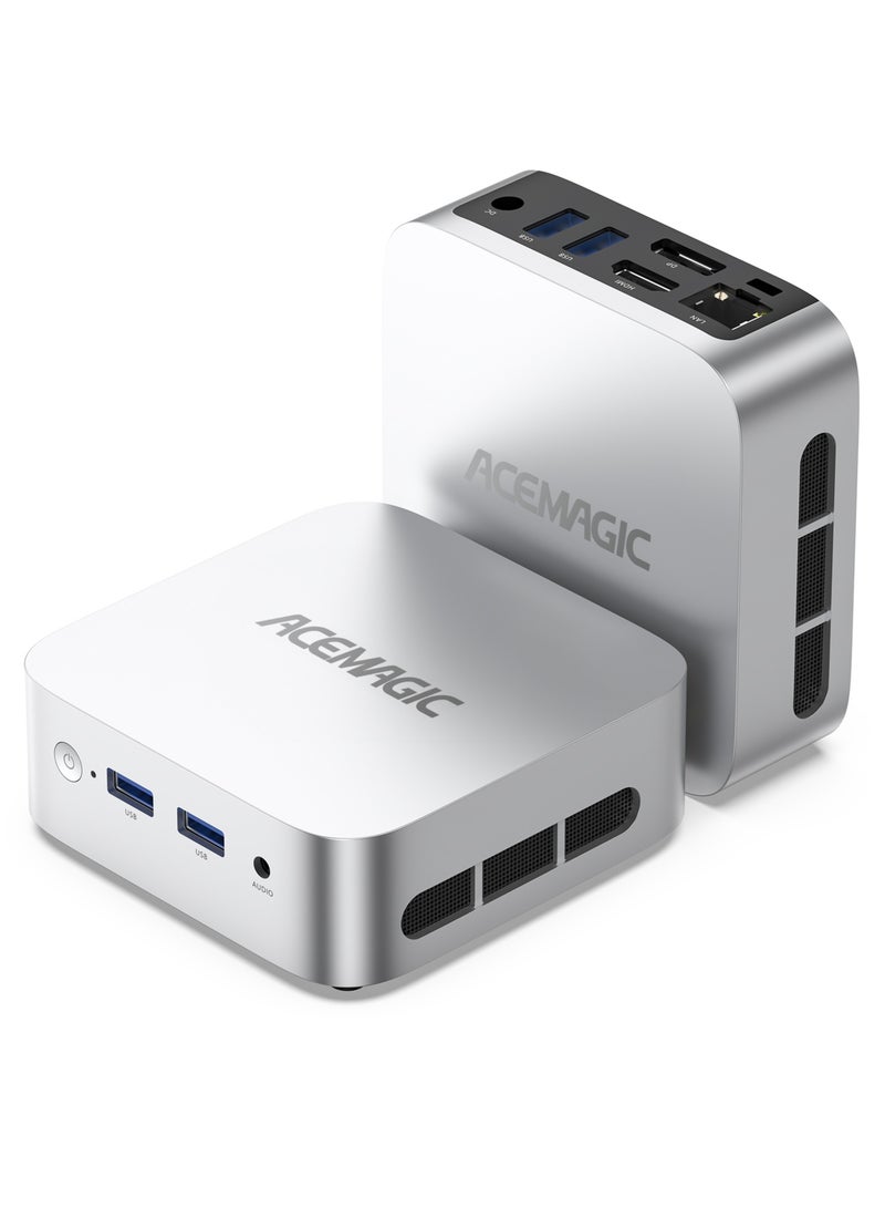 ACEMAGIC Mini PC, Intel N97(up to 3.6GHz) 12th Gen Processor Mini Desktop Computer, 16GB RAM 512GB SSD, 4K HDMI2.0/4K DP1.4/Small PC, 2.4/5G WiFi, Bluetooth, Business/Office/HTPC/Windows11Pro Silver silver - Image 1