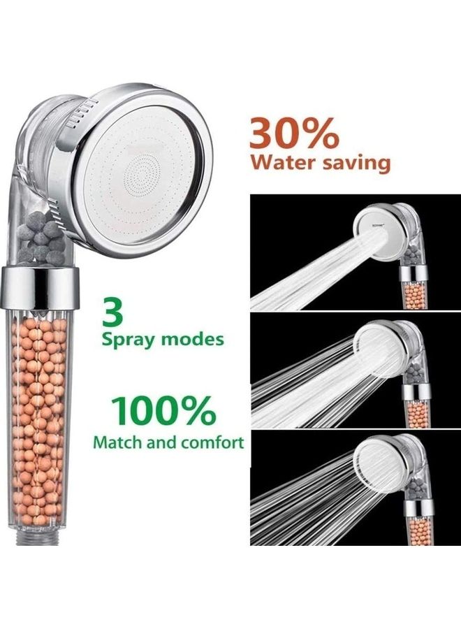 AIWANTO Filtered Hand Held Shower Head Silver - Image 3