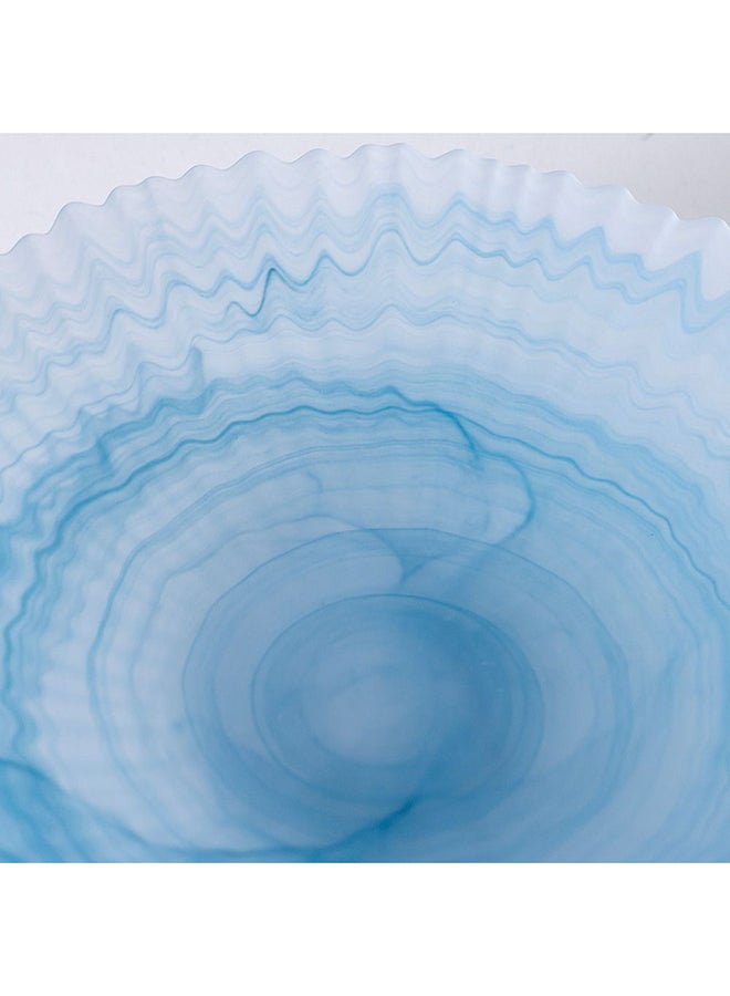 DANUBE HOME طبق زجاجي يوتفول بايت - طبق عشاء زجاجي شفاف متين، تصميم أنيق للاستخدام اليومي، آمن في غسالة الصحون، مثالي لتناول الطعام في المنزل، المطبخ، الحفلات، والهدايا 24.6x24.6x5.2 سم أزرق - Image 2