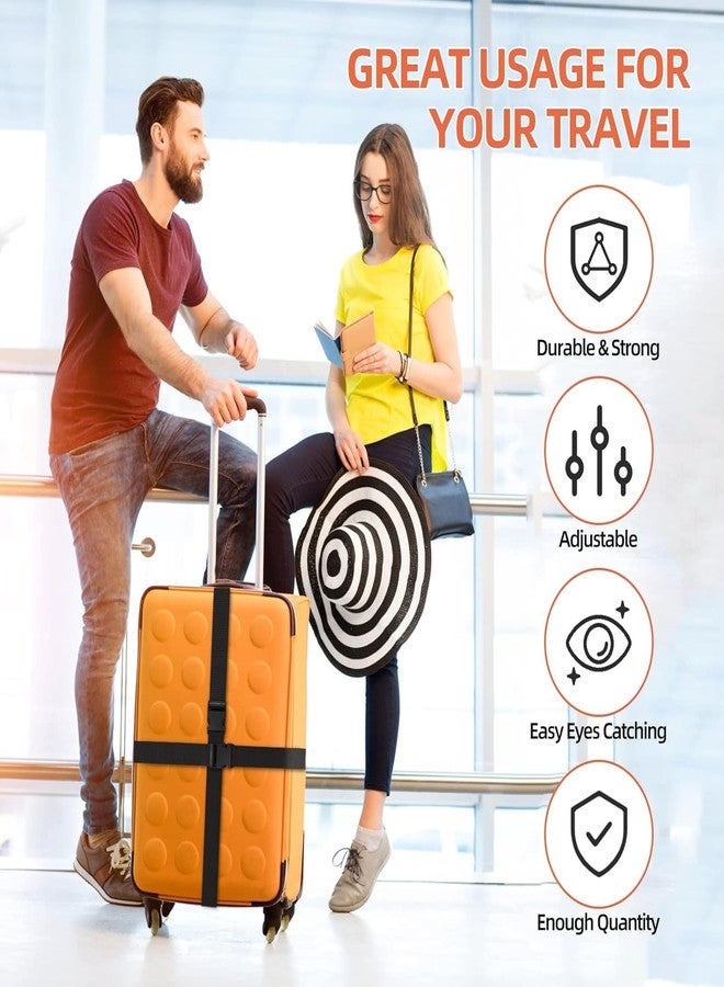 BASRI Luggage Belt Suitcase Strap - Pack of 6 | Heavy Duty Material | Adjustable Travel Belt for Suitcase | Fits to luggages | Protect Your Belongings (Red) - Image 5