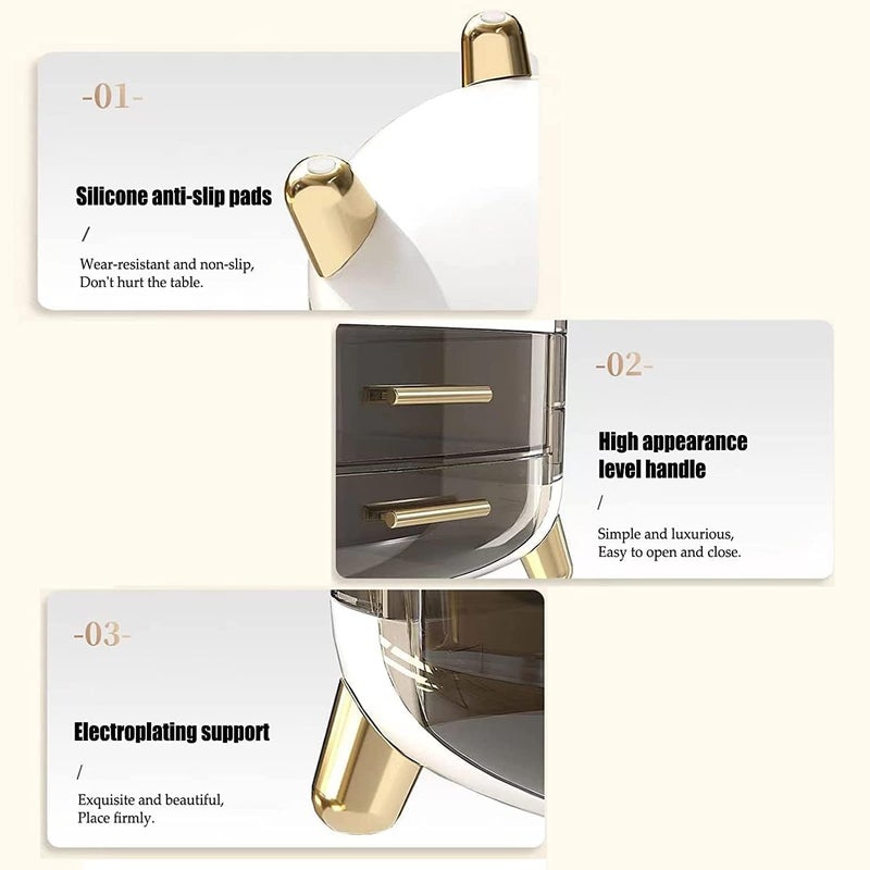 COLESHWAR Cosmetic Storage Box Dustproof Makeup Organizer with Lid and Drawers for Skincare Jewelry Lipstick Vanity Bathroom Plastic Storage Box - Image 5