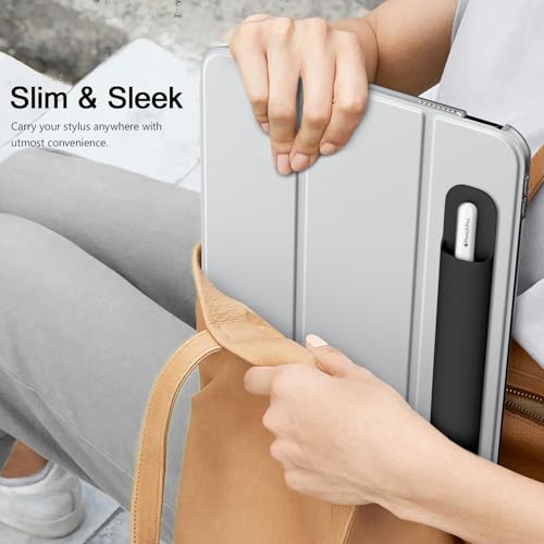 MoKo Pencil Case Holder, Adhesive Silicone Pencil Protected Sleeve Compatible with Apple Pencil Pro/ (USB-C)/ 1st/ 2nd Generation, Similarly Sized Styluses Accessories, Black - Image 5