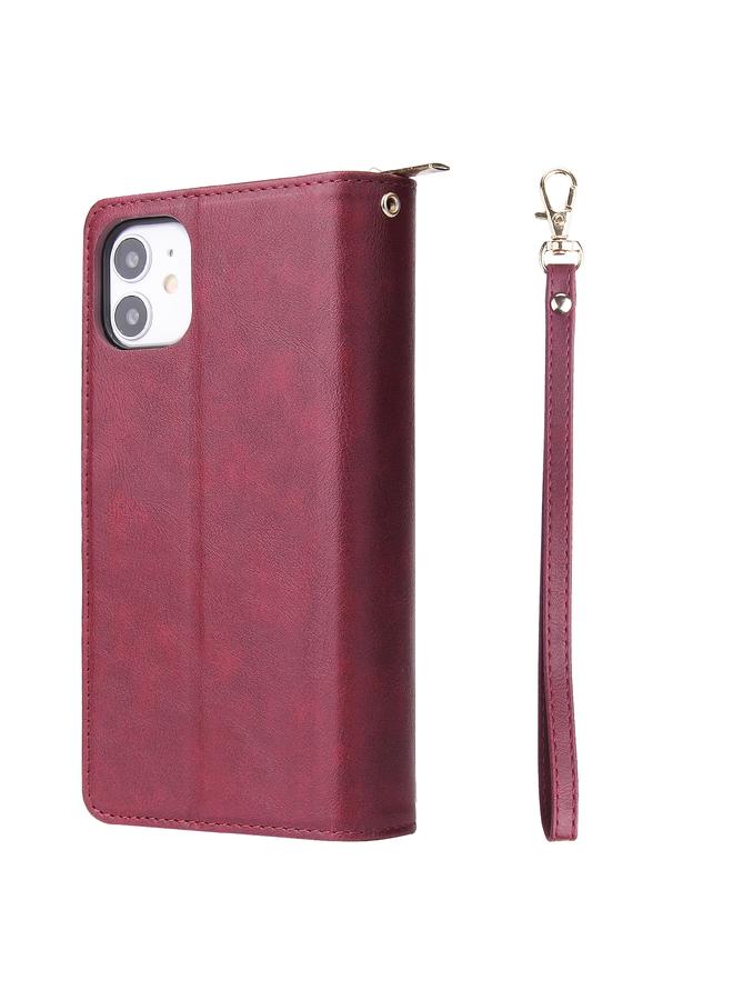 erorex Case For iPhone 11 Pro Zipper Wallet Bag Horizontal Flip PU Leather Case with Holder & 9 Card Slots & Wallet & Lanyard & Photo Frame  - Image 3