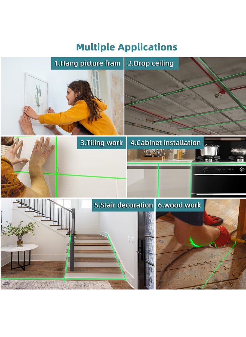 Bonai Multifunctional 4D 16 Lines Laser Level 3° Self-leveling Machine USB Rechargeable Lithium Battery Leveling Tool with Vertical Horizontal Tilt Lines