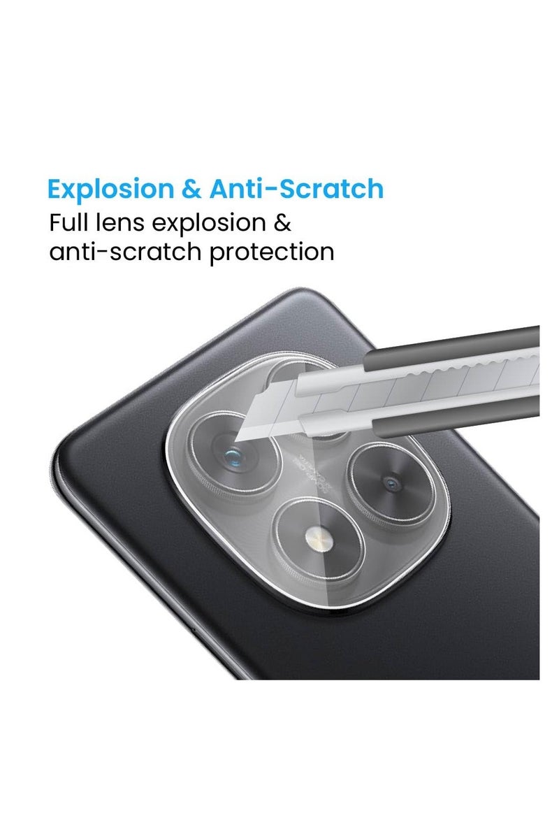 واقي عدسة كاميرا Xiaomi Redmi Note 14 Pro، واقي شاشة من الزجاج المقوى HD [تغطية كاملة] [مضاد للخدش] حماية من السقوط فائق الشفافة/حافظة عدسة رفيعة - شفاف - Image 2