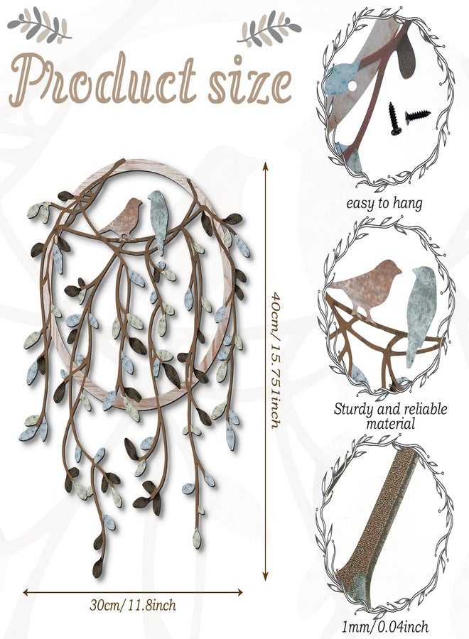 فيرايكل لوحة جدارية معدنية من فيرايكل، طائر على غصن شجرة، ديكور فني على شكل طائر، مناسب لغرفة المعيشة، الحديقة، غرفة النوم، المكتب، ديكور جدار المنزل، ديكور حفلات الانتقال إلى منزل جديد (لون داكن) - Image 2