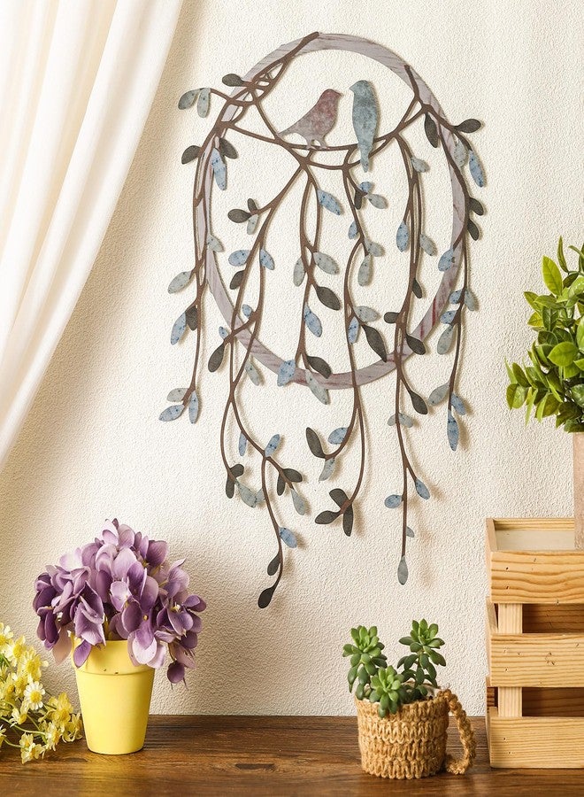 فيرايكل لوحة جدارية معدنية من فيرايكل، طائر على غصن شجرة، ديكور فني على شكل طائر، مناسب لغرفة المعيشة، الحديقة، غرفة النوم، المكتب، ديكور جدار المنزل، ديكور حفلات الانتقال إلى منزل جديد (لون داكن) - Image 3