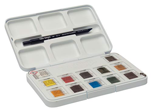 Van Gogh The National Gallery Van Gogh Watercolor Paint Set, Plastic Pocketbox, 12-Half Pan General Selection, Sunflowers - Image 4