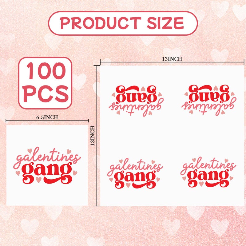 Elyxio 100Pcs Galentines Day Paper Napkins Valentines Day Party Napkins Red Pink Heart Galentine's Gang Decorations Luncheon Cocktail Napkins for Girls Ladies Valentines Party Supplies  - Image 2