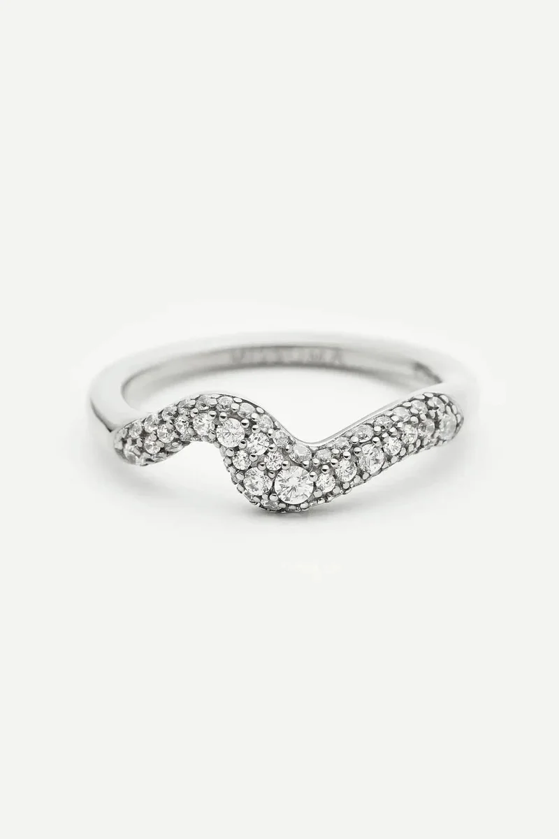 ميسوما Faceted Wave Band Ring