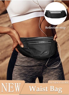 DUNISO Waist Bag for Men and Women Adjustable Crossbody Pack With Reflective Strip Hands-Free Shoulder Bag Carrying All Phones for Outdoors Workout Traveling Casual Running Hiking Cycling  - Image 1