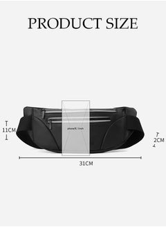 DUNISO Waist Bag for Men and Women Adjustable Crossbody Pack With Reflective Strip Hands-Free Shoulder Bag Carrying All Phones for Outdoors Workout Traveling Casual Running Hiking Cycling  - Image 2