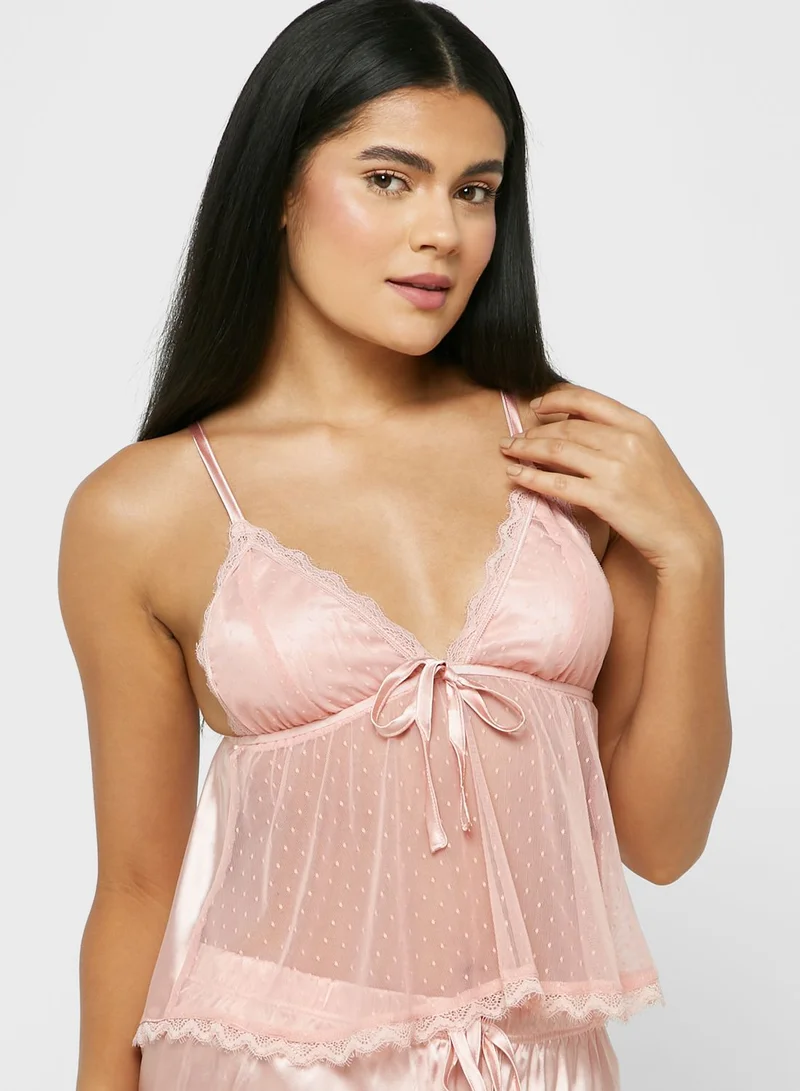 ELLA Strappy Lace Shorts Set