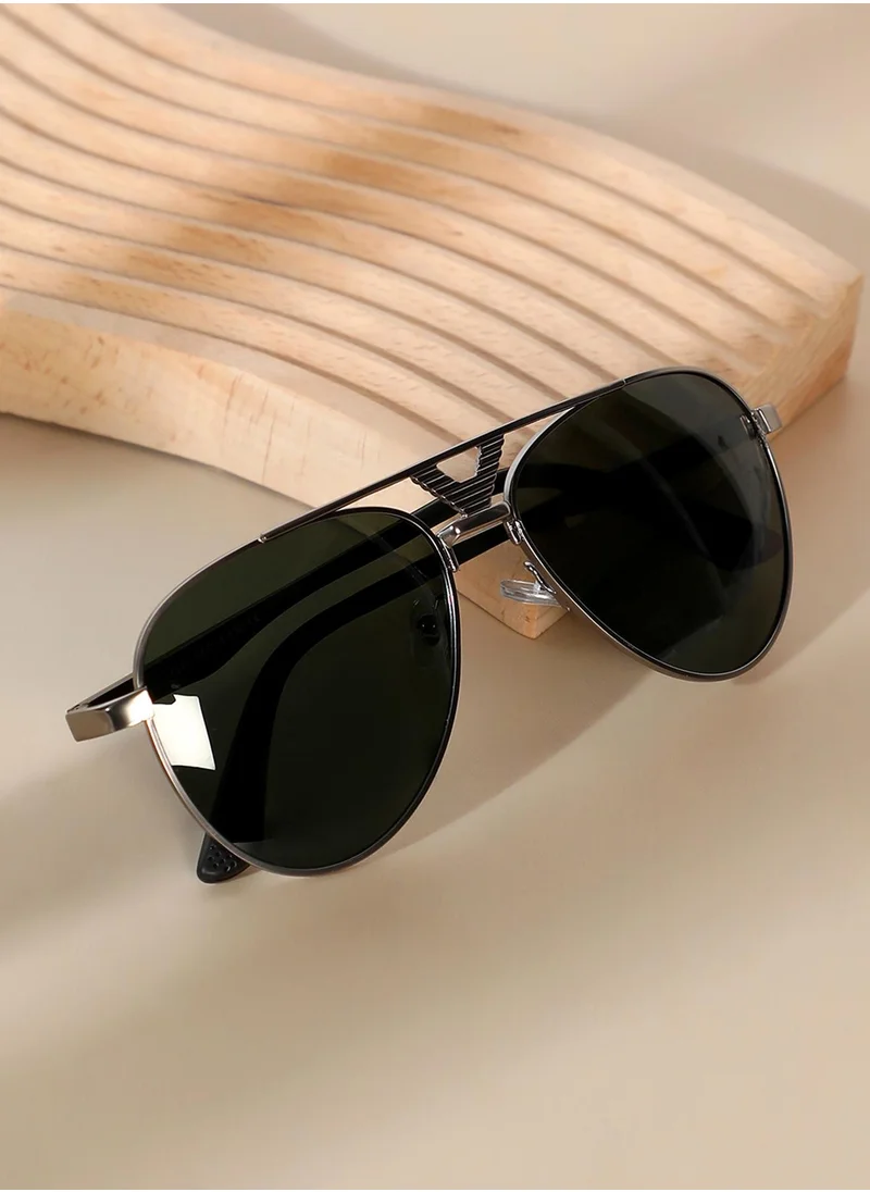 Haute Sauce The V-Bar Aviator Sunglasses - Space Grey