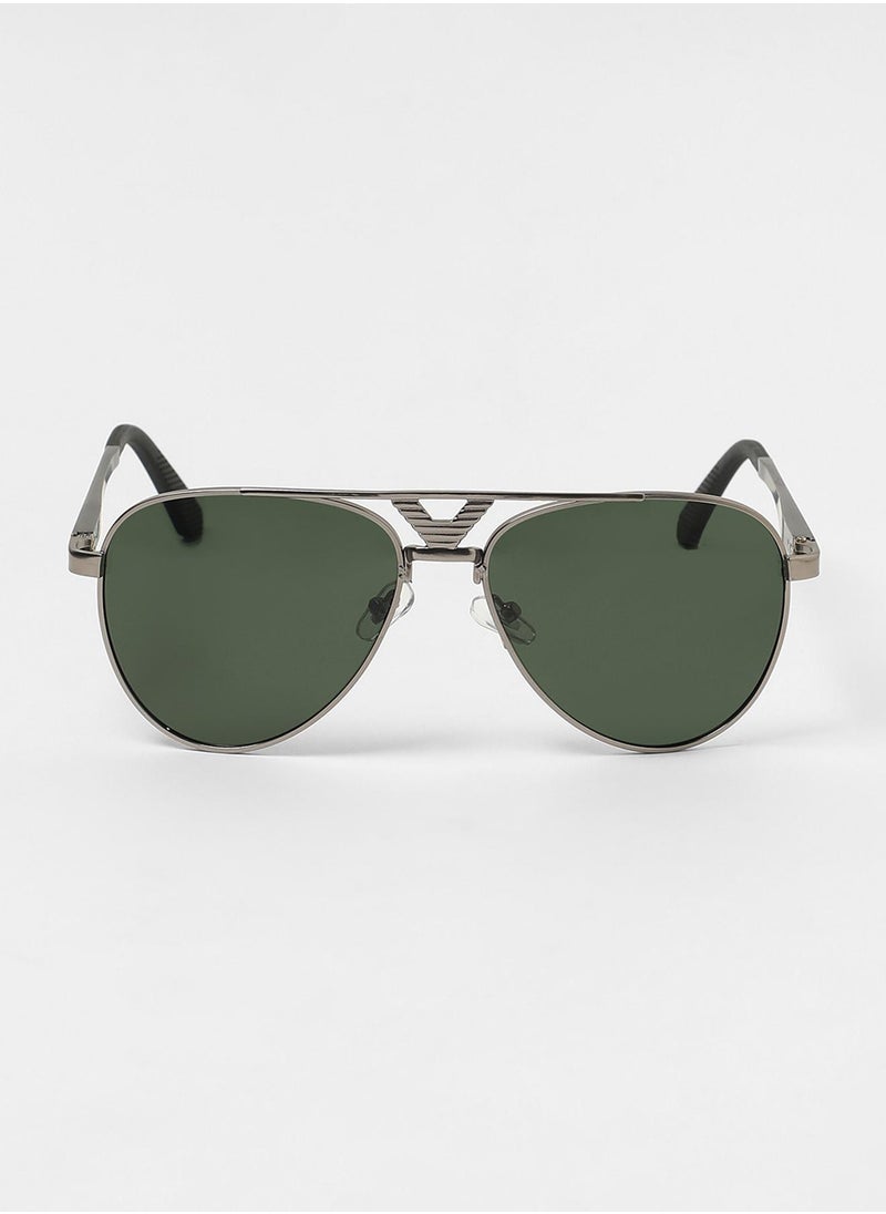 Haute Sauce The V-Bar Aviator Sunglasses - Space Grey  - Image 4