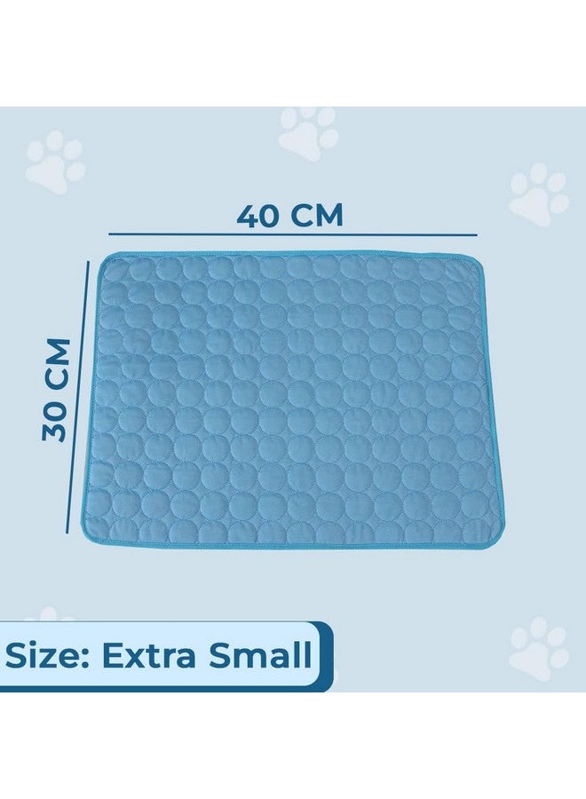 هارتس سرير مستطيل للكلاب والقطط | حرير جليدي ممتاز مع بوليستر مع شبكة سفلية | وسادة تبريد ذاتية متعددة الاستخدامات للكلاب والقطط | سرير خفيف الوزن ومتين للكلاب | Zqcj001B-Xs | أزرق - Image 2