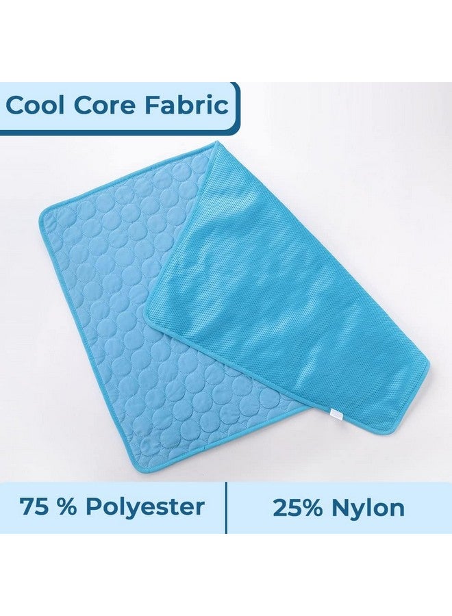 هارتس سرير مستطيل للكلاب والقطط | حرير جليدي ممتاز مع بوليستر مع شبكة سفلية | وسادة تبريد ذاتية متعددة الاستخدامات للكلاب والقطط | سرير خفيف الوزن ومتين للكلاب | Zqcj001B-Xs | أزرق - Image 4