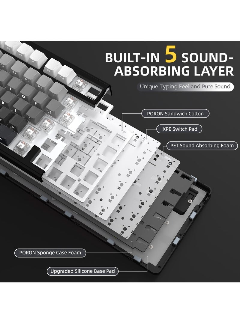 كيبورد ميكانيكي X85 ثلاثي الوضعيات مع مقبض CNC، وحشوة بخمس طبقات، قابل للتبديل الساخن، وإضاءة خلفية RGB - Image 5