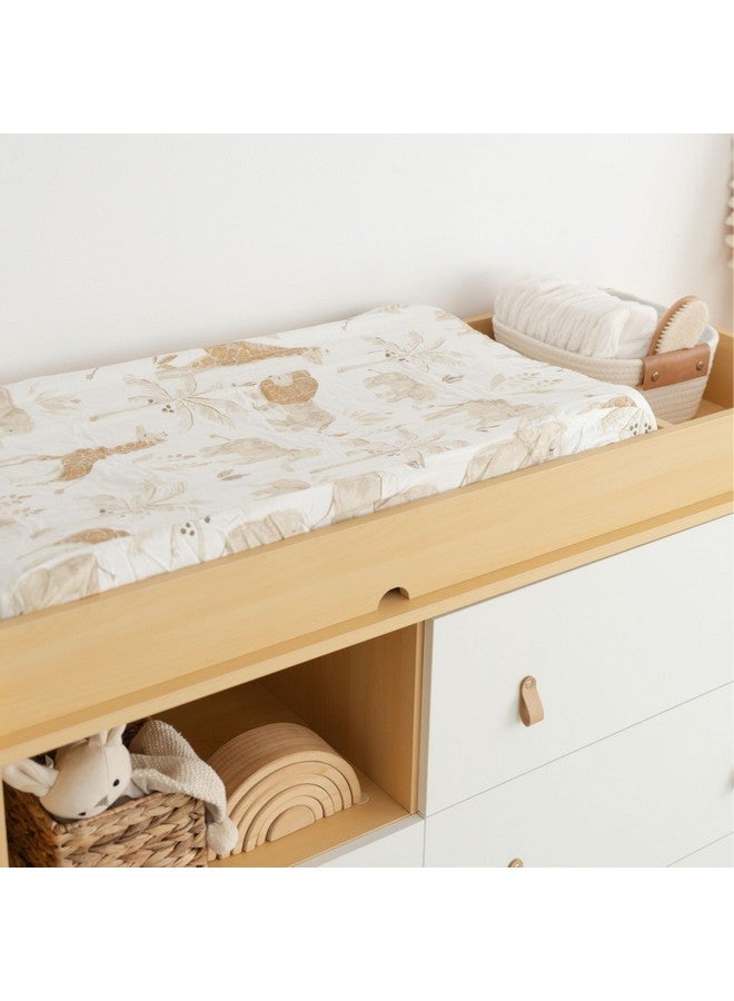 كرين بيبي غطاء وسادة تغيير حفاضات الأطفال من كرين، غطاء خارجي من الساتان القطني بنسبة 100%، مزين بنقشة حيوانات السفاري، مقاس 16 بوصة × 32 بوصة، أغطية وسائد تغيير ملائمة، غطاء وسادة طاولة تغيير حفاضات لغرفة الأطفال أو سجل الطفل أو هدية استحمام - Image 2