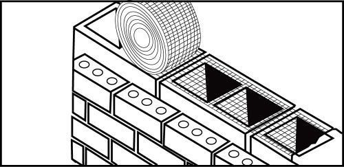 Bon Mortar Mesh 100 ft x 10 in Grout Control Barrier for CMU Block Walls Lightweight Moisture Permeable Masonry Accessory - Image 3