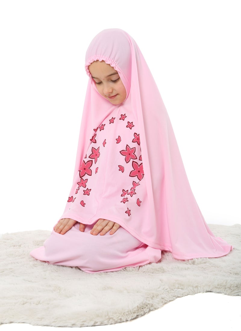 Elanesa  Flower Prayer Dress For Girls Pink Color  - Image 3