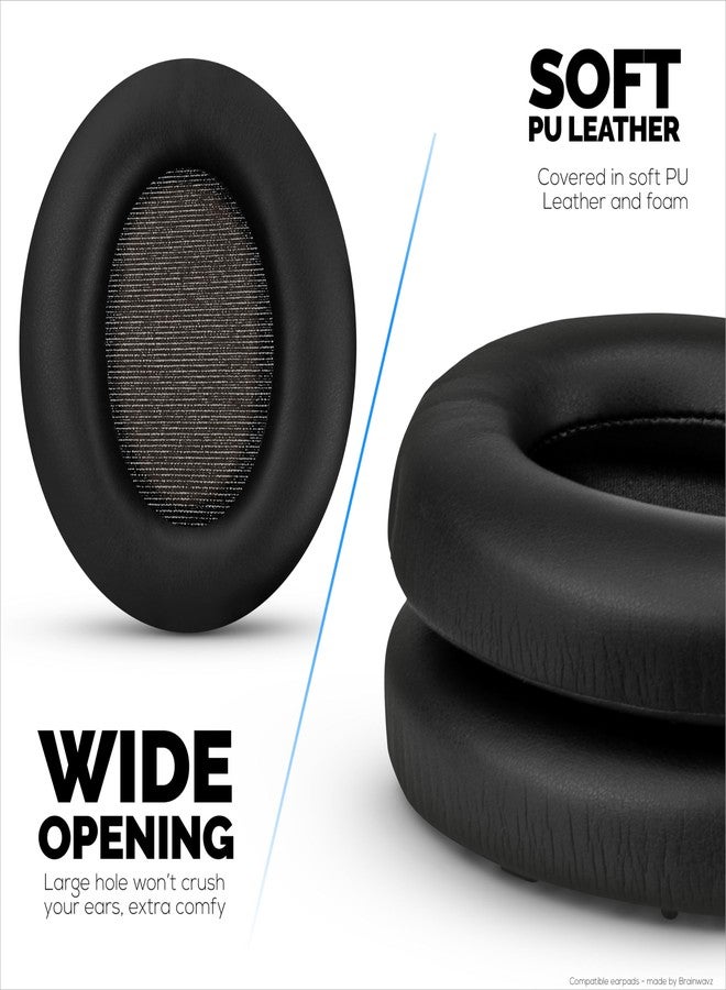 BRAINWAVZ وسادات أذن بديلة لسماعات سوني WH-1000XM3 - وسائد جلد نباتي ناعمة لراحة إضافية، تركيب سهل وسريع، من براين ويفز (أسود) - Image 4
