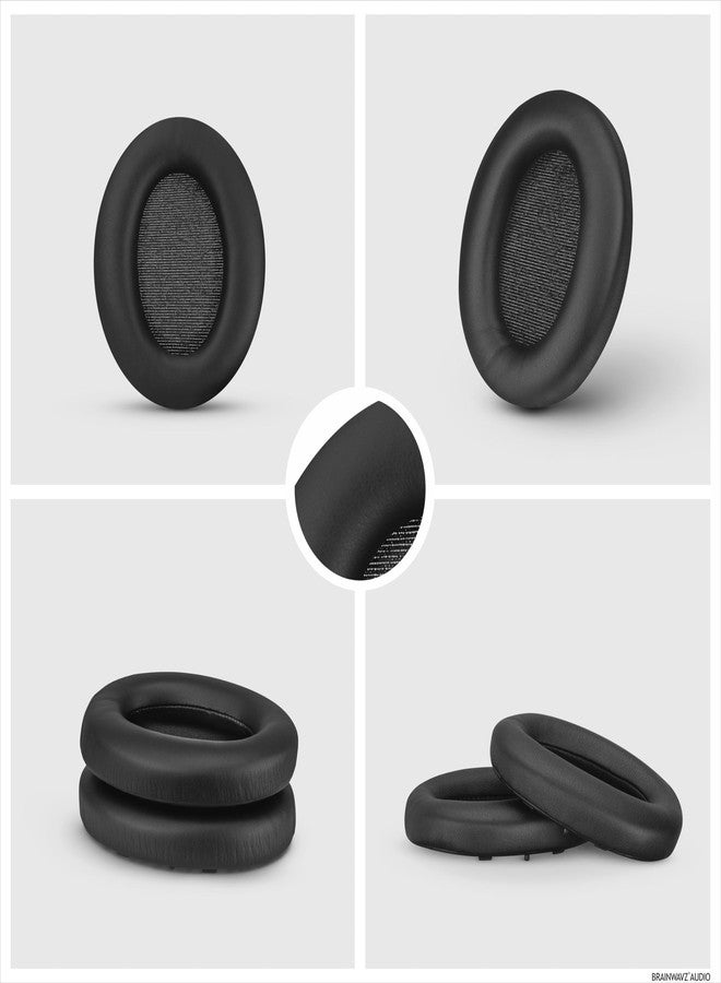 BRAINWAVZ وسادات أذن بديلة لسماعات سوني WH-1000XM3 - وسائد جلد نباتي ناعمة لراحة إضافية، تركيب سهل وسريع، من براين ويفز (أسود) - Image 5