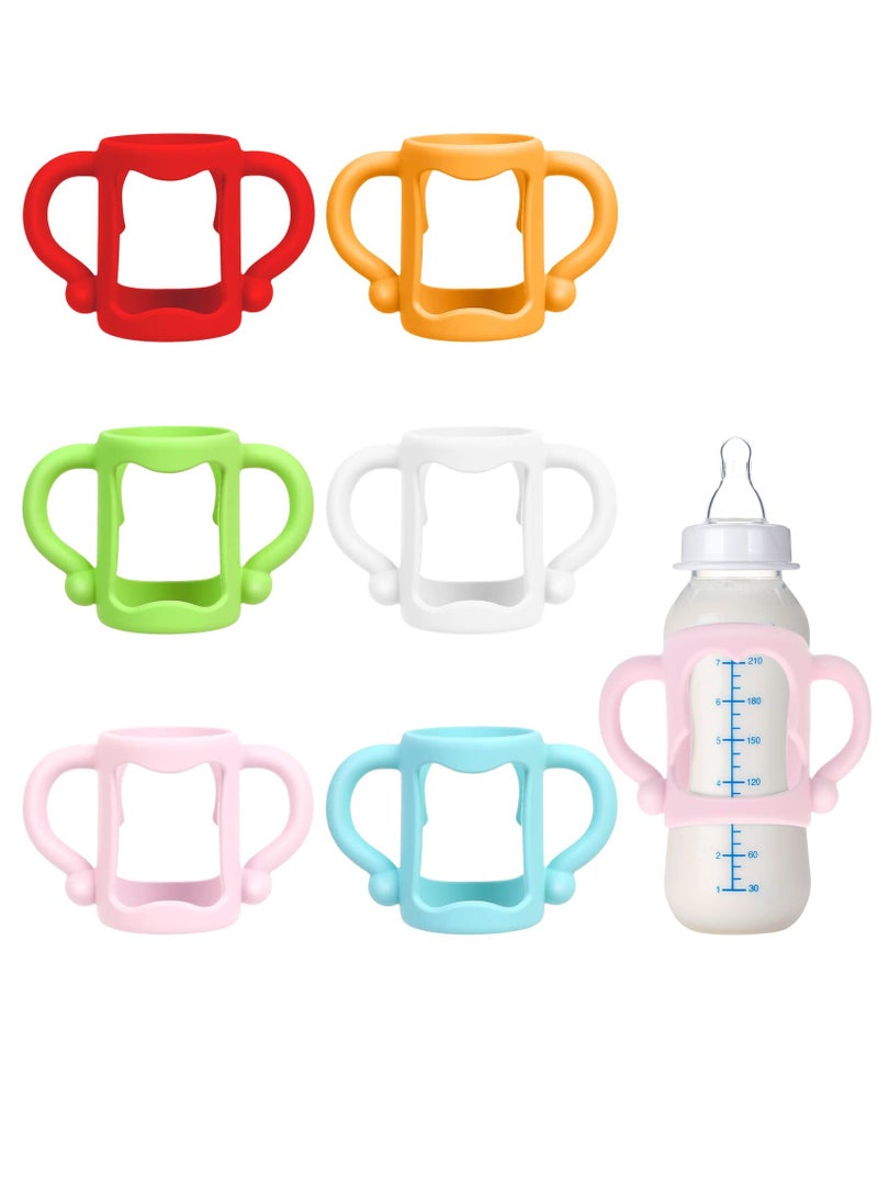 6-Pack Silicone Baby Bottle Handles, BPA-Free Easy Grip for Independent Drinking, Soft and Safe in 6 Colors - Perfect for Little Hands! - Image 1