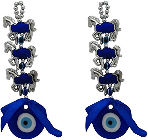 GJ Evil Eye Three Horse Hanging for Good Luck and Prosperity (Pack of 2) - Image 1