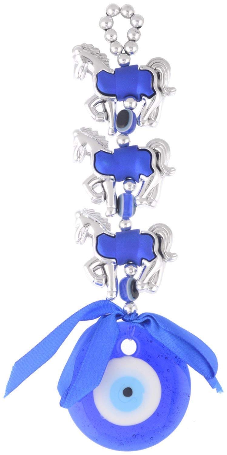GJ Evil Eye Three Horse Hanging for Good Luck and Prosperity (Pack of 2) - Image 2