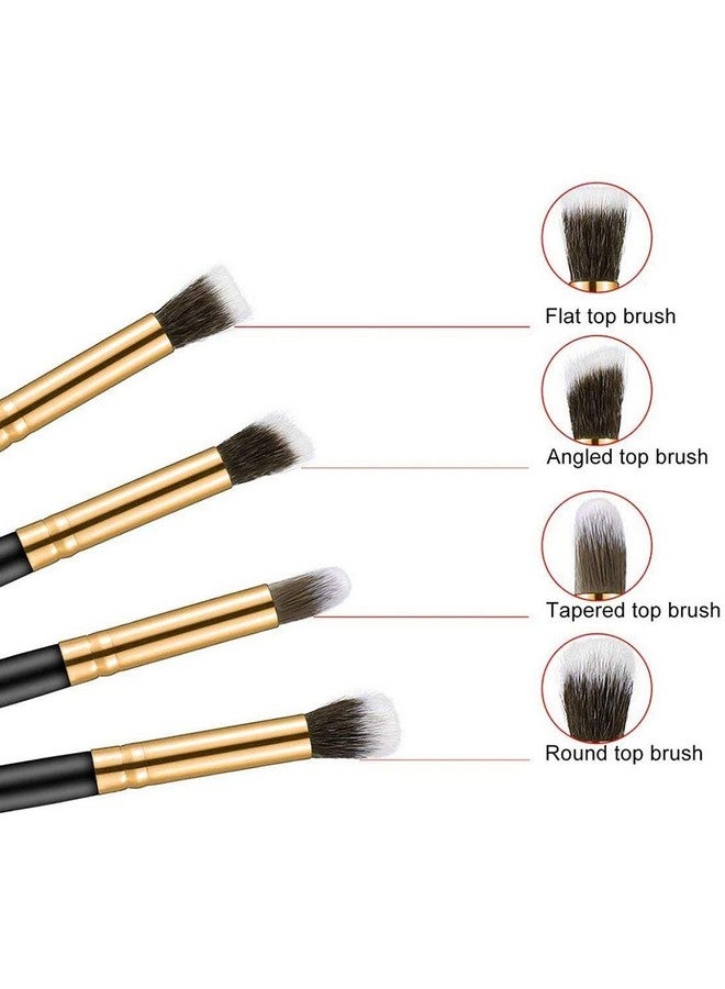 adbeni 4Pcs/Set Professional Eye Brushes Set Foundation Mascara Blending Pencil Brushes Makeup Tools Cosmetic Black Brush,Black - Image 3