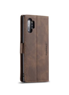 CaseMe CaseMe Samsung Galaxy Note 10 Plus Case Wallet, for Samsung Galaxy Note 10 Plus Wallet Case Book Folding Flip Folio Case with Magnetic Kickstand Card Slots Protective Cover  - Coffee  - Image 3
