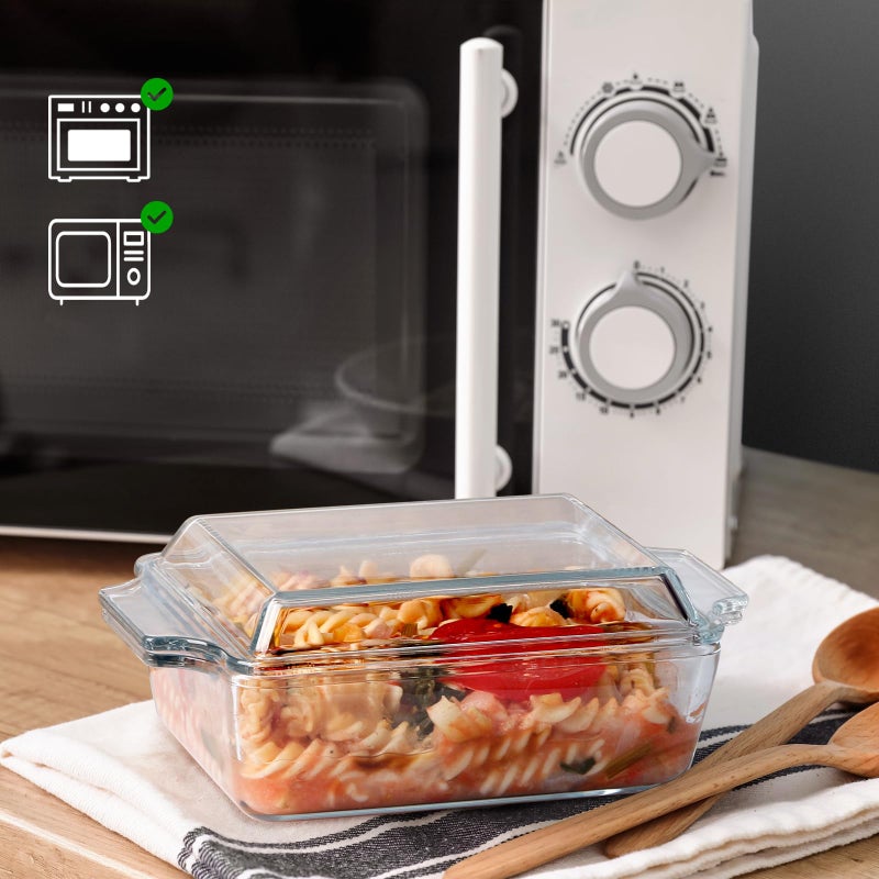 NUTRIUPS Set of 2 Glass Casserole Dish With Glass Lid, Square 6in x 6in Glass Baking Dish Oven Safe, Mini Casserole Dish with Lid - Image 5