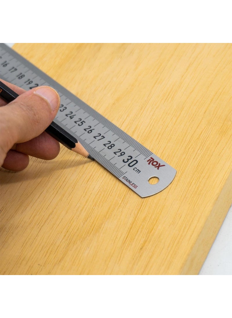ROX 0199 Double Sided Steel Ruler 300 mm  - Image 4