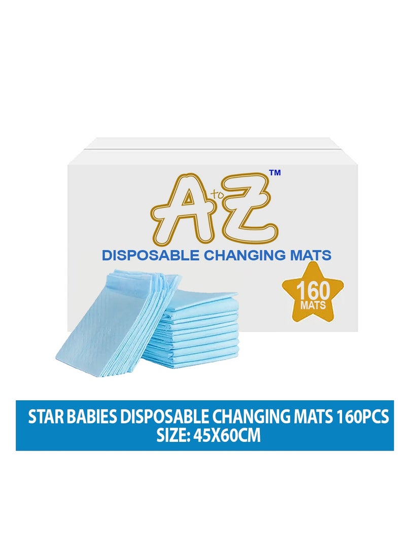 A TO Z A to Z - Disposable Changing Mat size (45cm x 60cm) Large- Premium Quality for Baby Soft Ultra Absorbent Waterproof - Pack of 160 - Blue  - Image 2