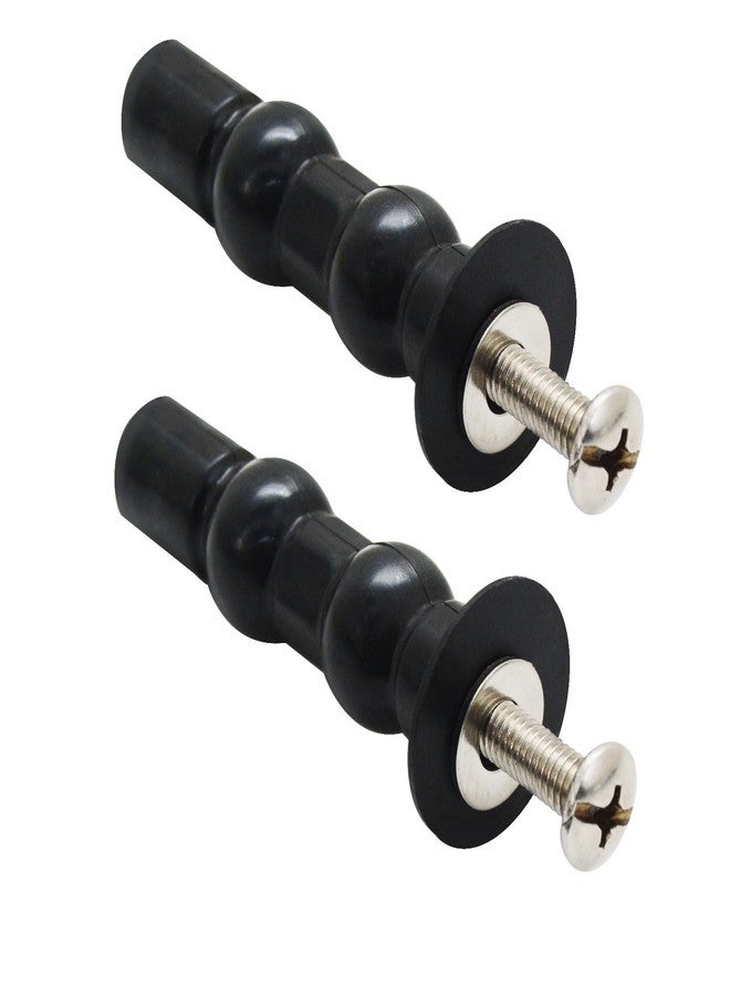 Lychee Light Toilet Seat Hinge Screw 2 Pack,Compatible with TOTO Toilet,Expanding Rubber Bolt Top Nuts Set for Top Mount Toilet Seat Tightening Kit Replacement (Black Rubber Screws-2PACK) - Image 1