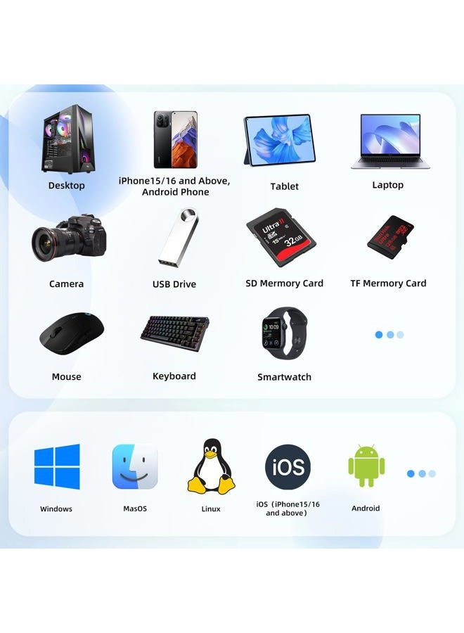 YOTUO Docking Station External Hard Drive Storage, USB-C Hub + HDD 7-in-1, USB 3.0, SD/TF Card, HDD for Windows, Mac, Android, TV, Phone, Laptop, Desktop, PC (Space Black, 1TB+Docking Station) - Image 4
