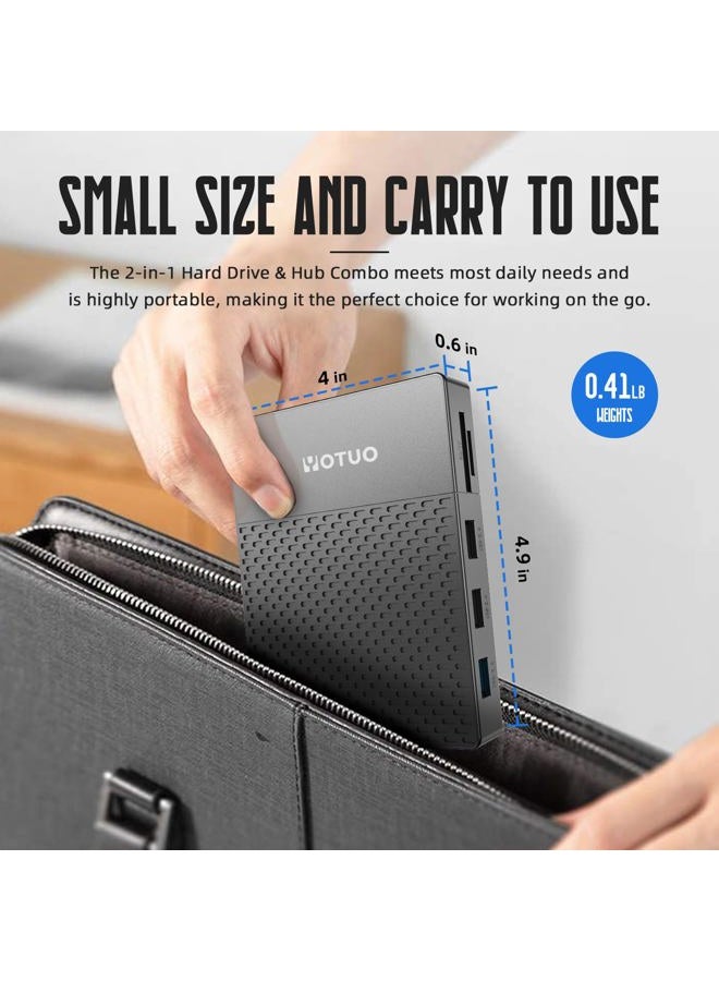 YOTUO Docking Station External Hard Drive Storage, USB-C Hub + HDD 7-in-1, USB 3.0, SD/TF Card, HDD for Windows, Mac, Android, TV, Phone, Laptop, Desktop, PC (Space Black, 1TB+Docking Station) - Image 5