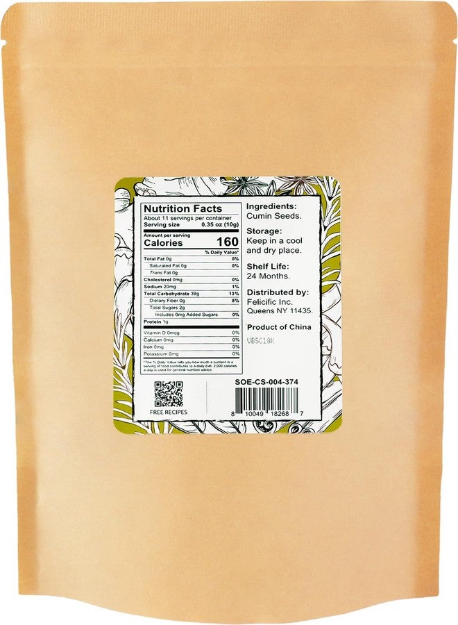 Soeos Cumin Seeds 4 oz (113g), Cumin Seed, Cumin Seeds, Whole Cumin Seed, Cumin Seeds Whole, Cumin Whole, Whole Cumin Seeds Bulk, Cumin Fresh, Packed in Resealable Bag - Image 2