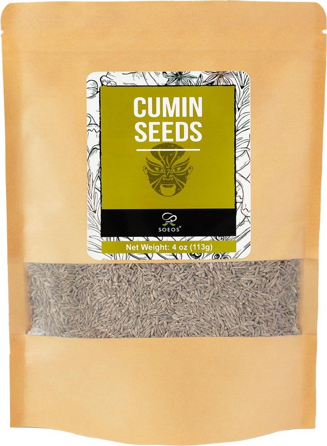 Soeos Cumin Seeds 4 oz (113g), Cumin Seed, Cumin Seeds, Whole Cumin Seed, Cumin Seeds Whole, Cumin Whole, Whole Cumin Seeds Bulk, Cumin Fresh, Packed in Resealable Bag - Image 1
