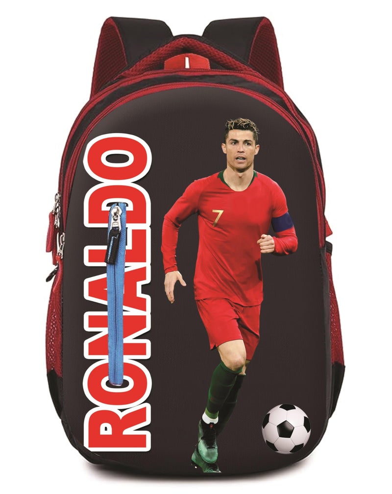 Ronaldo School Bag 18 Inch Cristiano Printed Travel Daytrip Office College Backpack for Girls & Boys Multi-Purpose Bag - Image 1