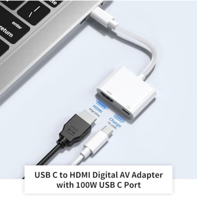 USB-C to HDMI Adapter for iPhone 15/16 MacBook Pro Air iPad Pro Samsung S25/S24/S23, aluminum body, black, 4K@120Hz MFi certified USB 3.1 HDMI 2.0 - Image 3