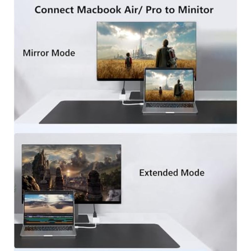 USB-C to HDMI Adapter for iPhone 15/16 MacBook Pro Air iPad Pro Samsung S25/S24/S23, aluminum body, black, 4K@120Hz MFi certified USB 3.1 HDMI 2.0 - Image 5