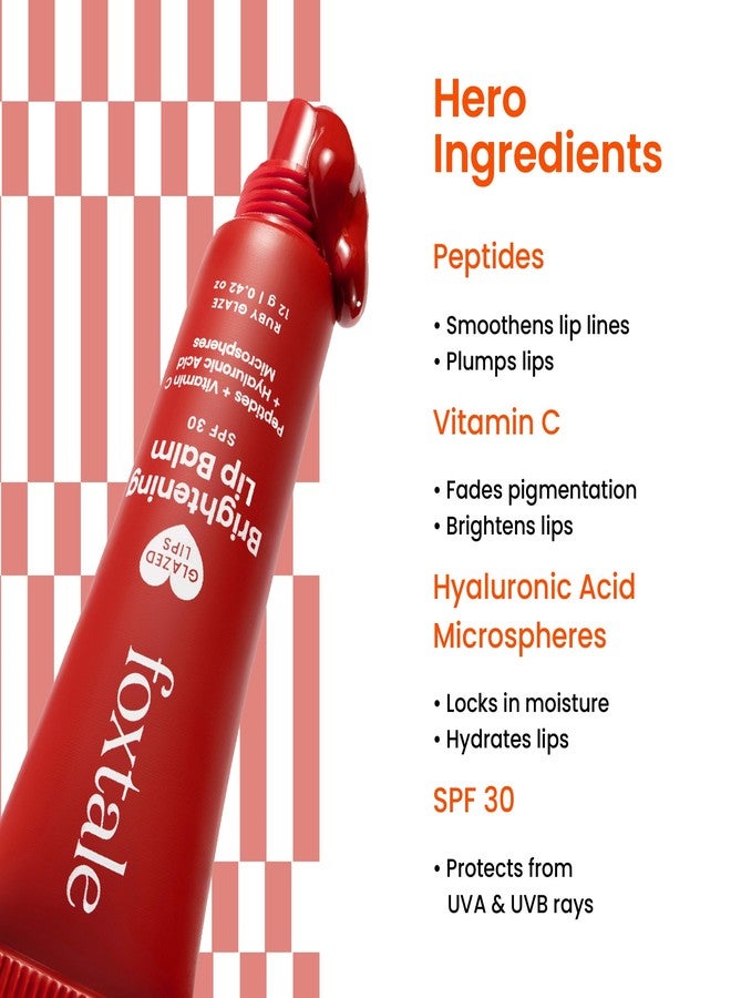 Foxtale SPF 30 Brightening Lip Balm for Dark Lips with Peptides & Vitamin C | Brightens Pigmented | Hydrates | SPF - Ruby Glaze 12gm - Image 3
