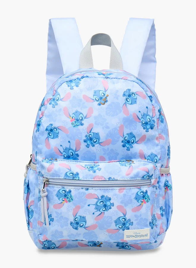 ديزني Girls Stitch Print School Backpack with Adjustable Shoulder Straps - 13x30x38 cm