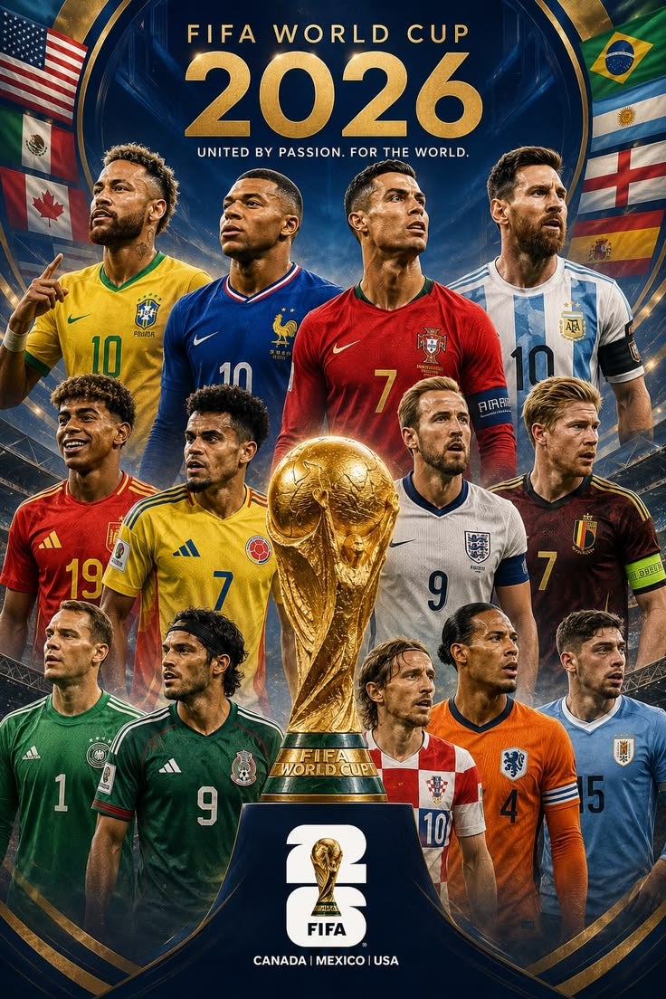 ARS FIFA World Cup 2026 Banner Wall Art, Party, Party Backdrop, Football Party – Premium Fabric Poster, Banner, Large Banner, Durable Weather-Resistant Hanging Banner with Metal Rings for Indoor & Outdoor Decoration - Image 1