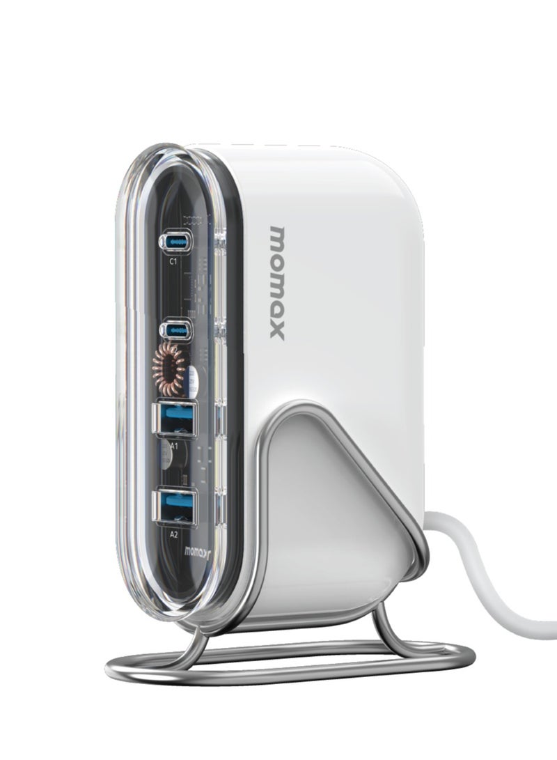 Momax 1-Charge Flow GaN Tech Desktop Charger 4 Ports 80W - White - Image 1